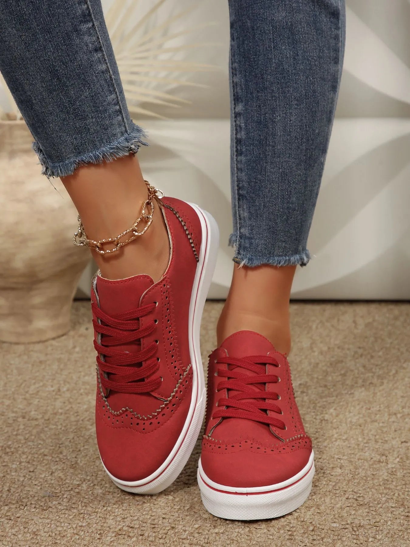 women's lace up round toe platform sneakers - styling option