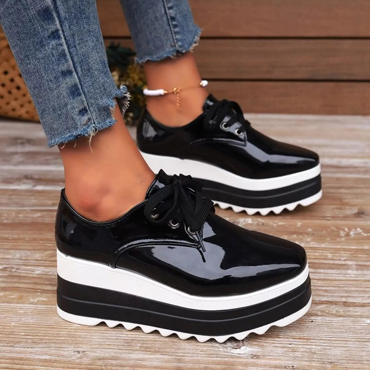 women's lace up platform sneakers - styling option