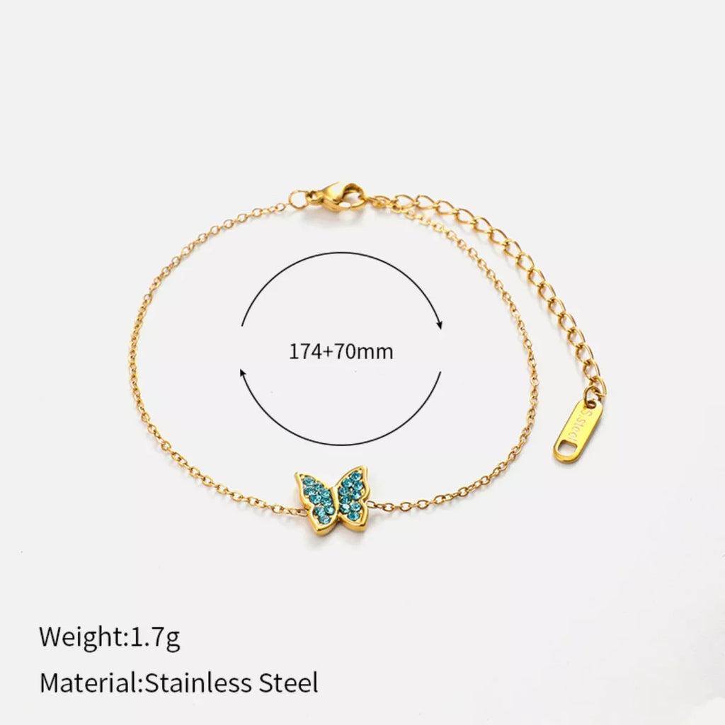 women's 18k gold-plated butterfly adjustable bracelet - additional image