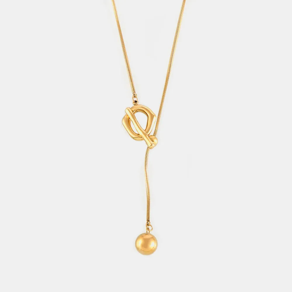 women’s activewear — stainless steel bead necklace