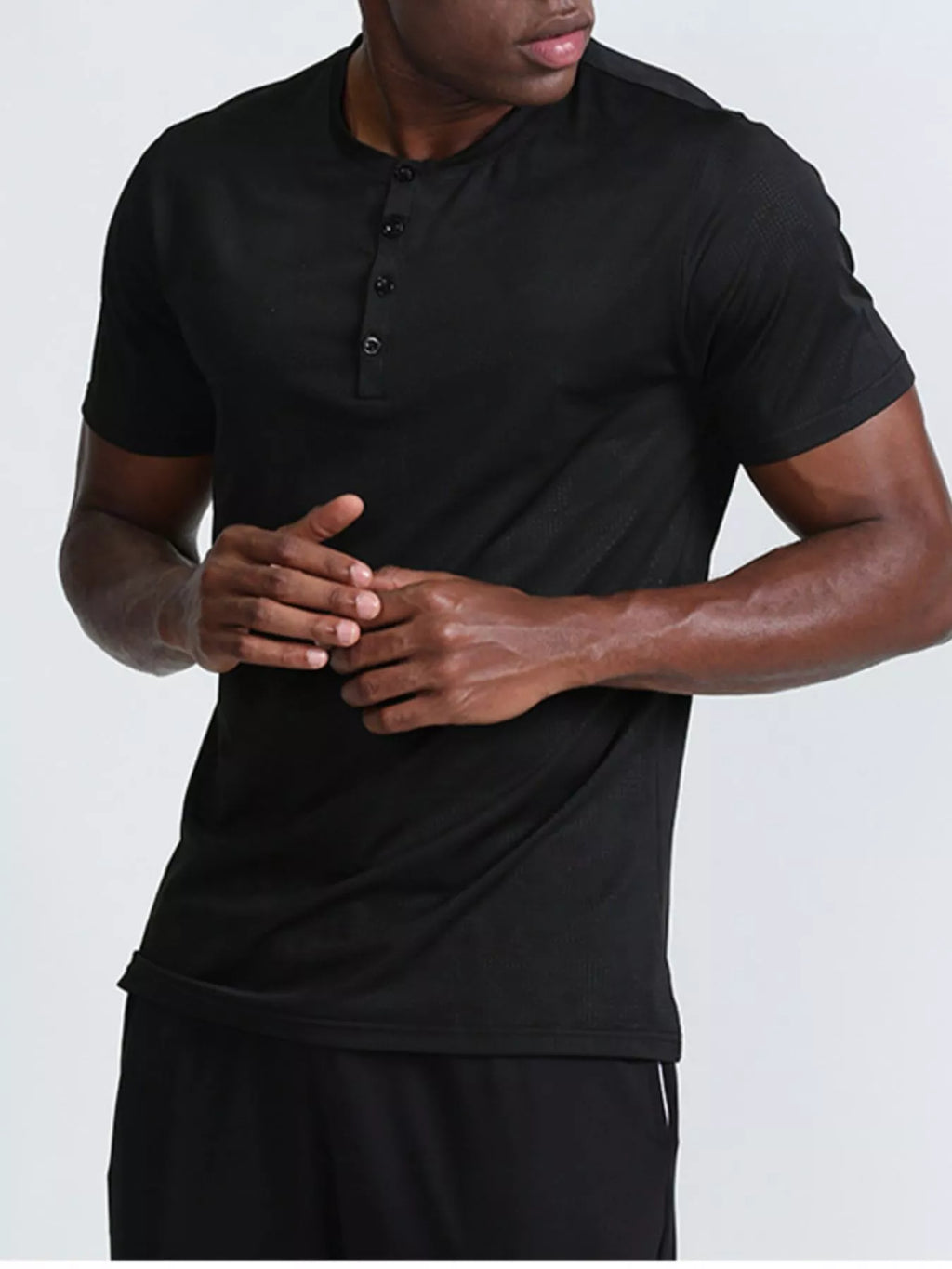 men's men's plus size lightweight henley active t-shirt - styling option