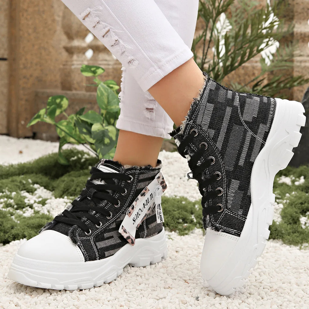 women's lace up platform sneakers - second view