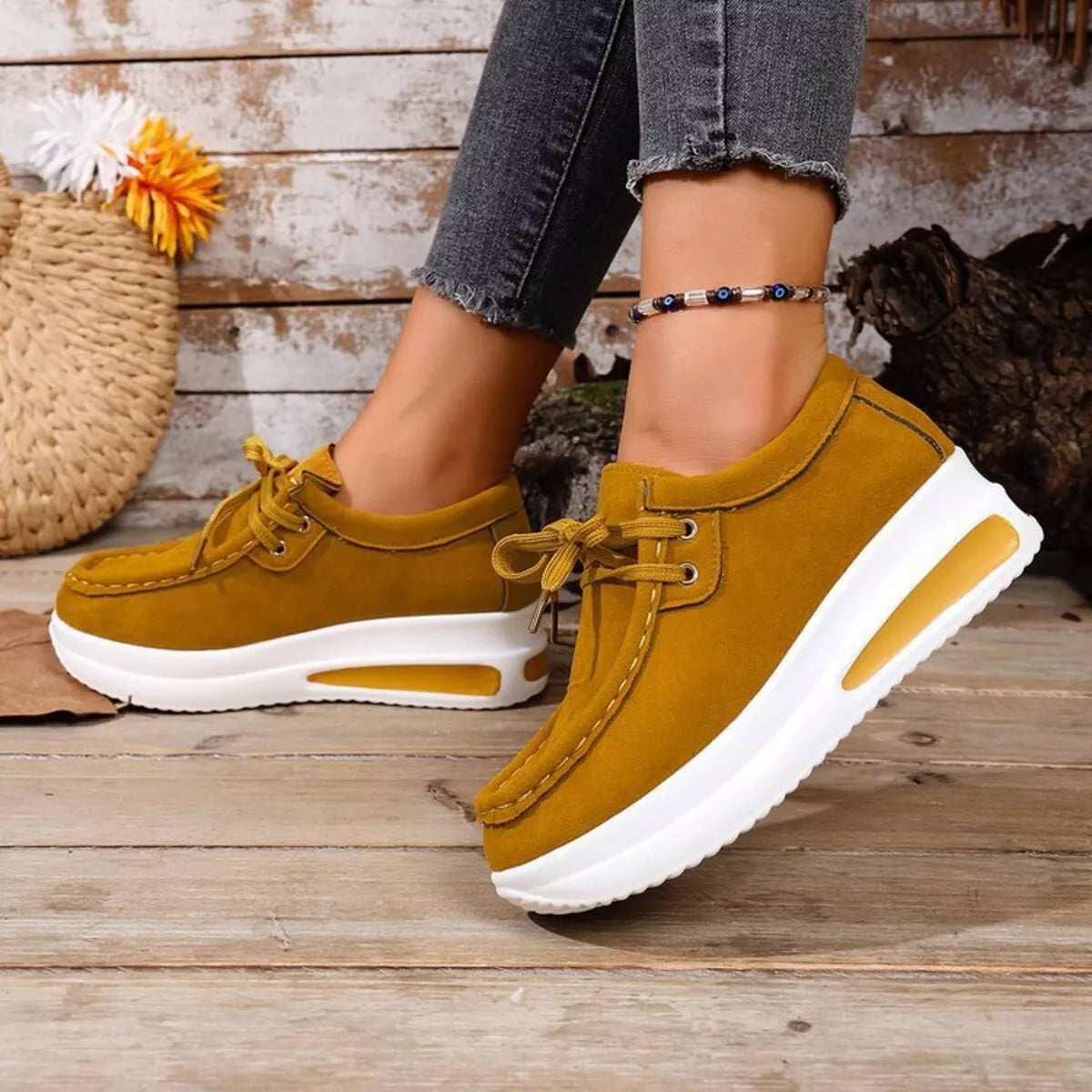 women's round toe platform sneakers - extra view