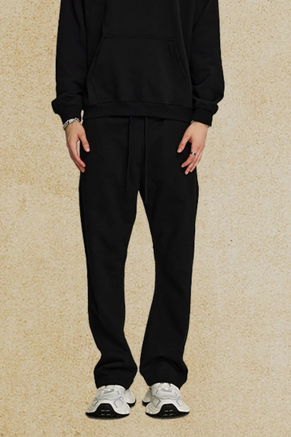Men's Drawstring Loose Fit Pants Black
