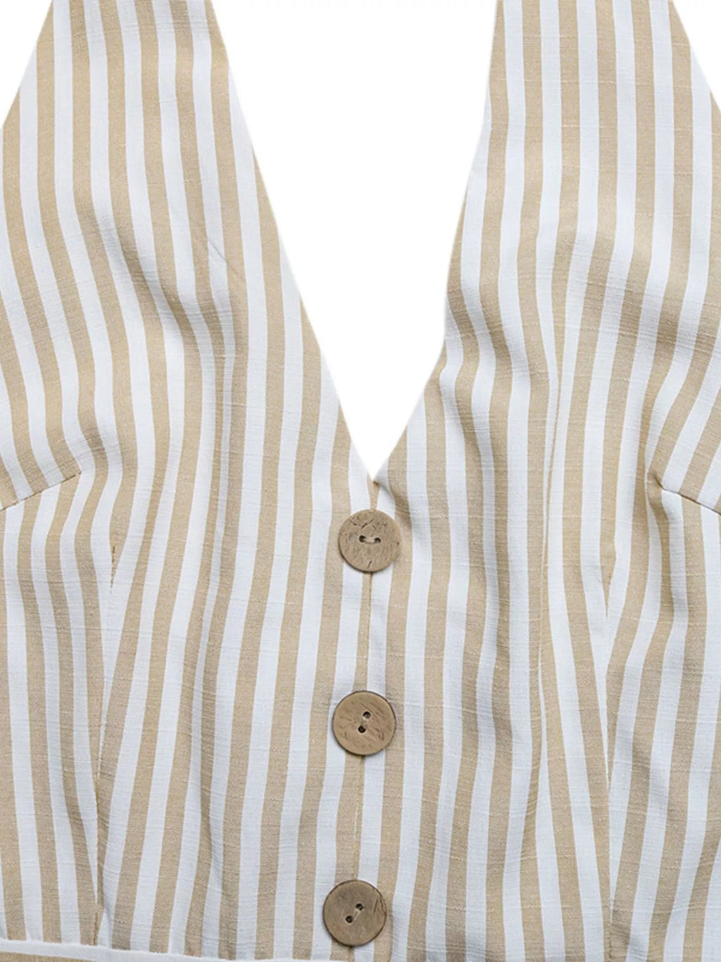 women's striped halter neck romper - product detail