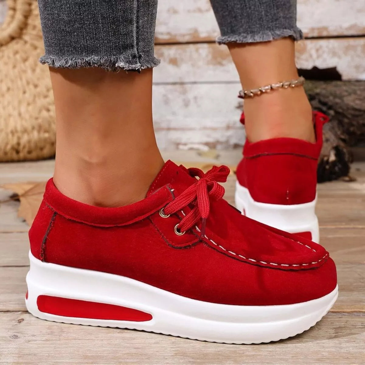 women's round toe platform sneakers - additional image