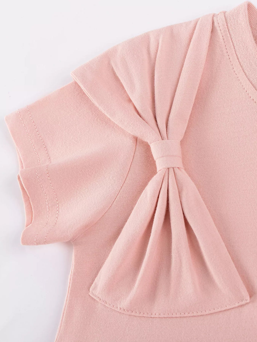 women's children's bow short sleeve dress - extra view