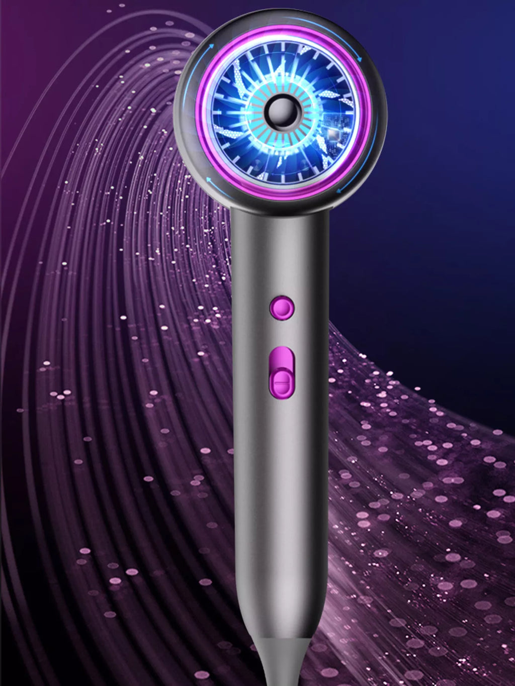 high-speed hair dryer with temperature control - front view