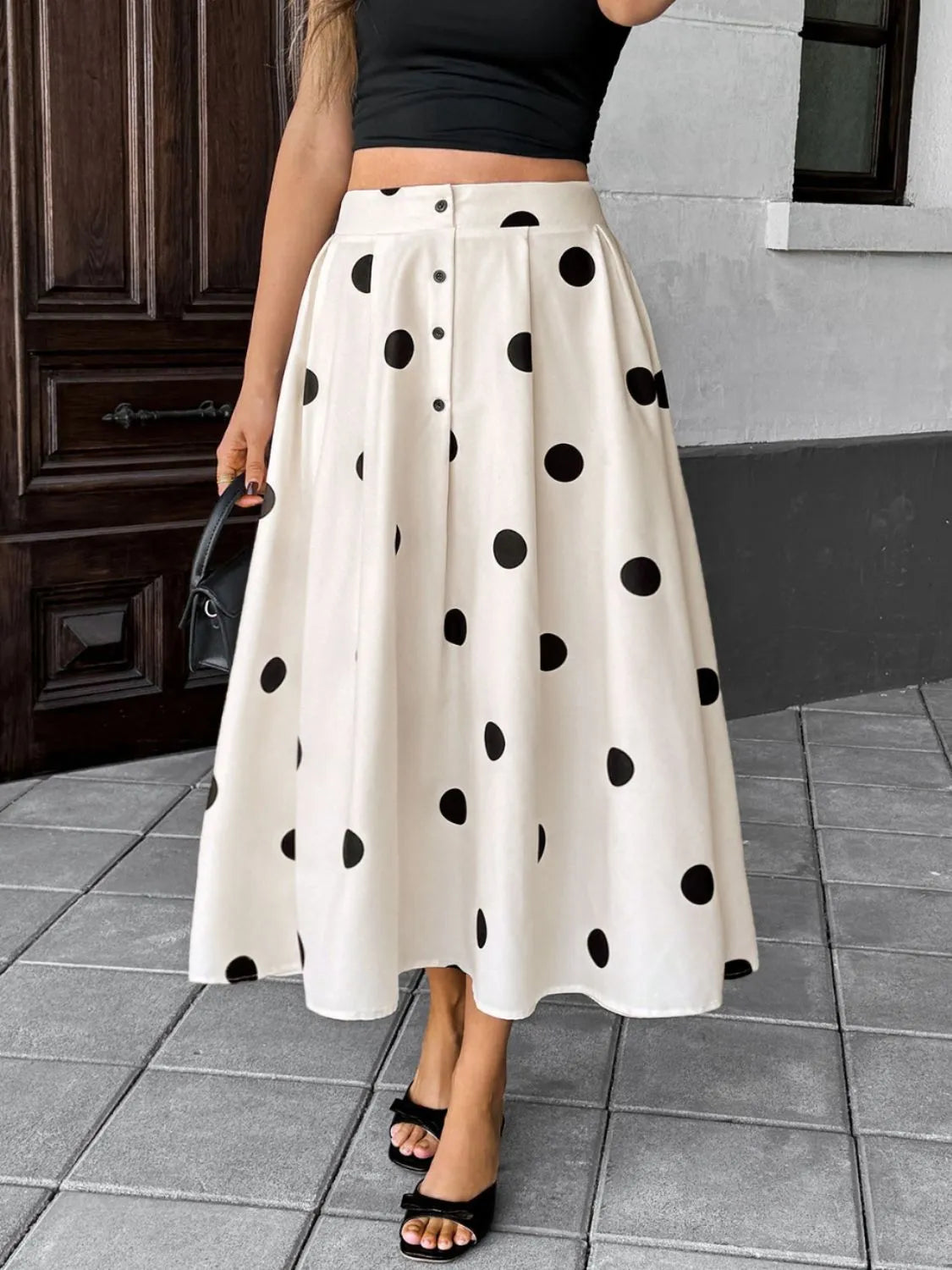 Polka Dot Skirt Cream