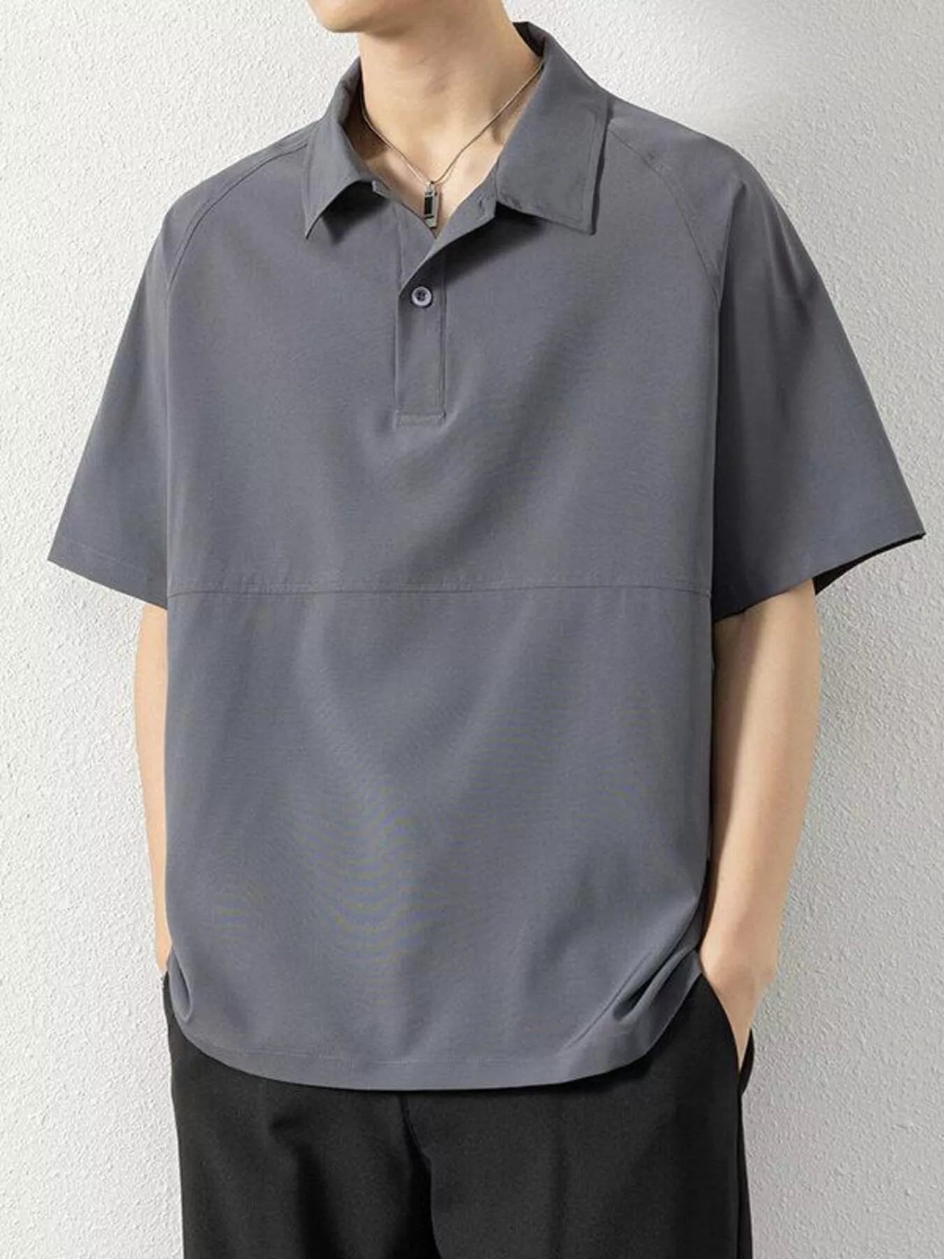 men's men's plus size button detail short sleeve polo - styling option