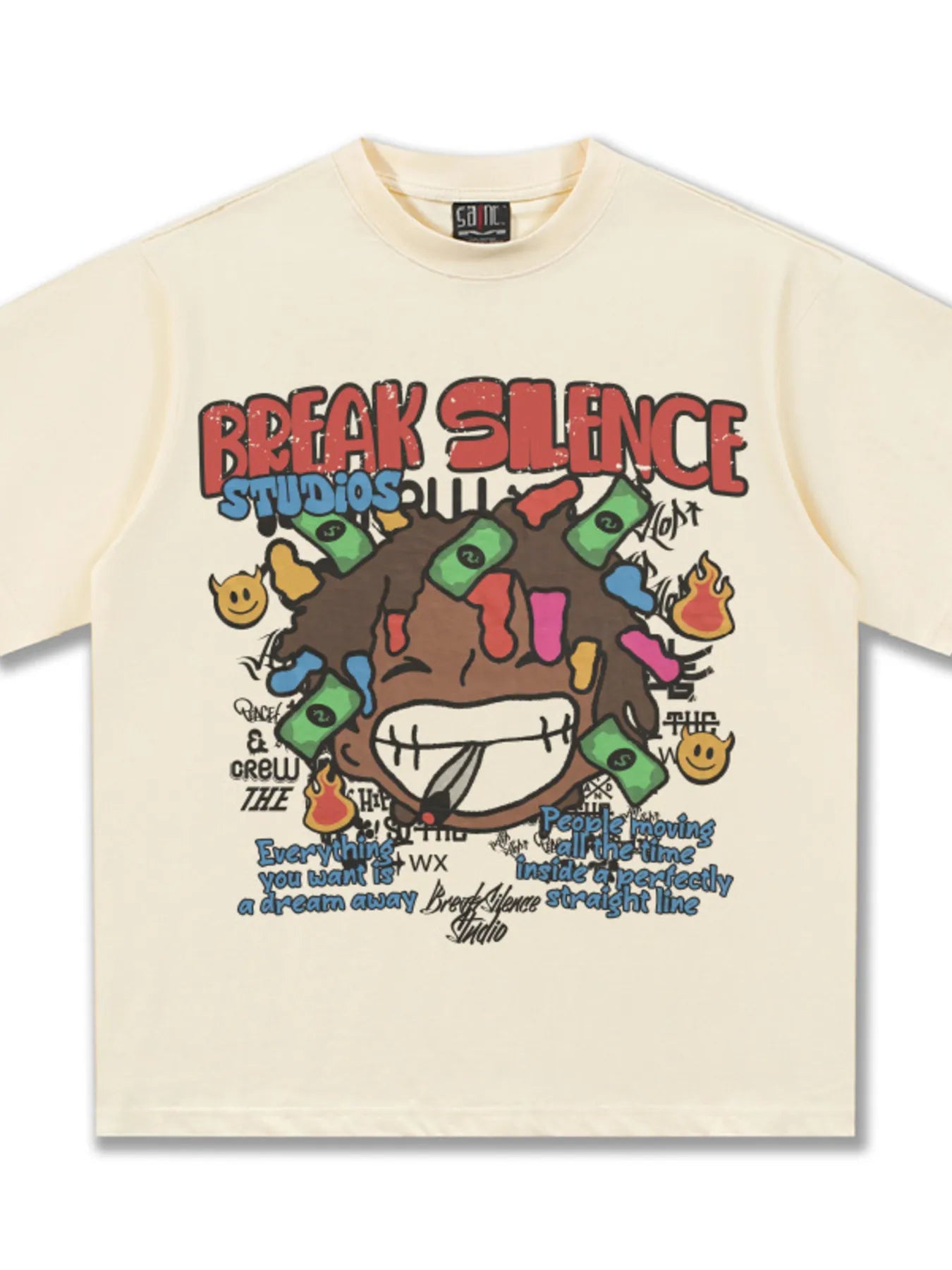 men's men's break silence graphic relaxed fit t-shirt - detail shot