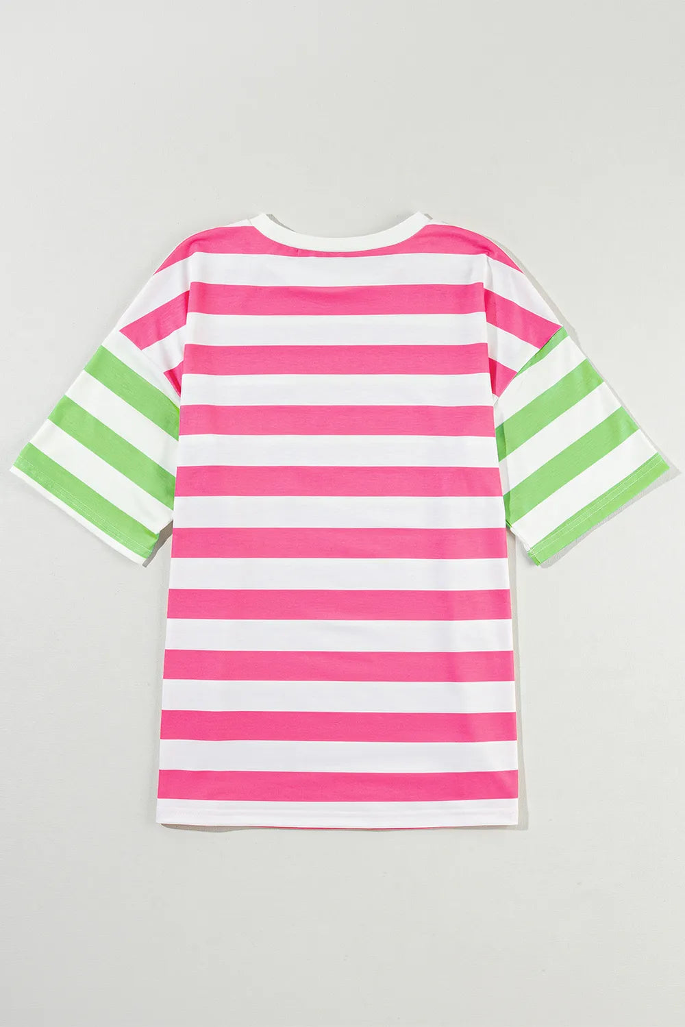 Contrast Striped Round Neck Half Sleeve T-Shirt