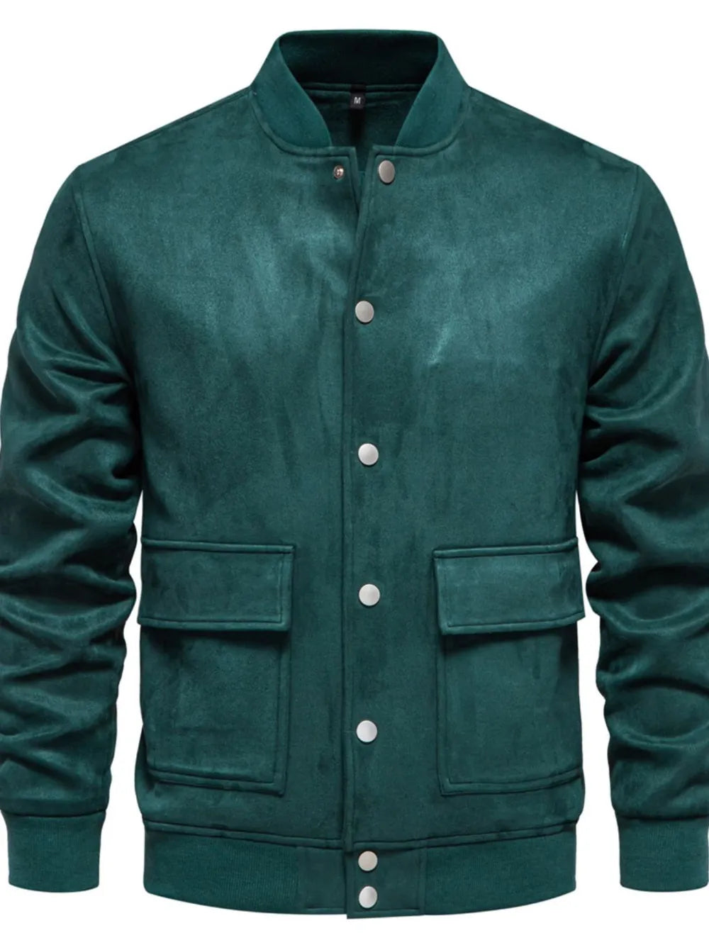 Men's Baseball Collar Snap Down Jacket Deep Teal