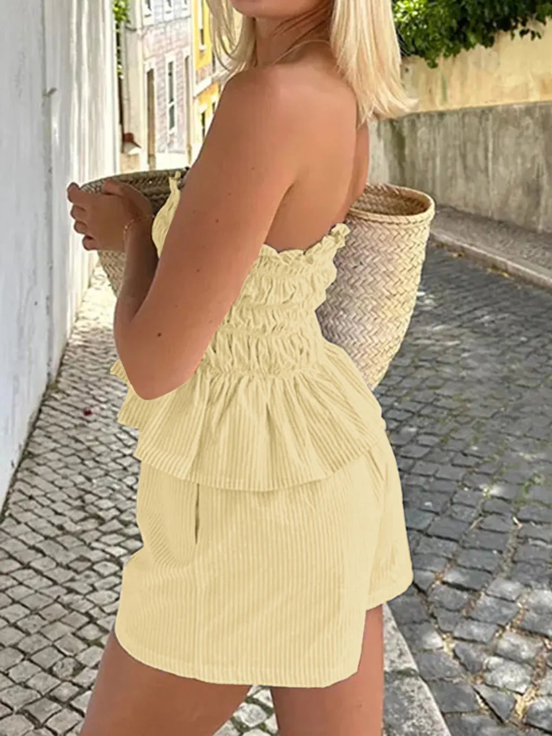 Smocked Tube Top and Shorts Set