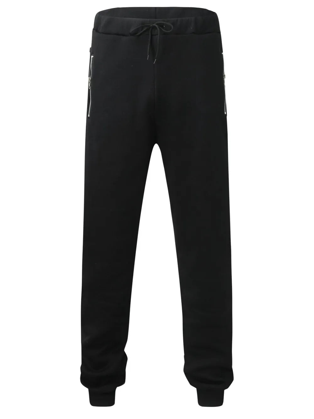 Men's Full Size Drawstring Pants with Pockets Plus Size Black