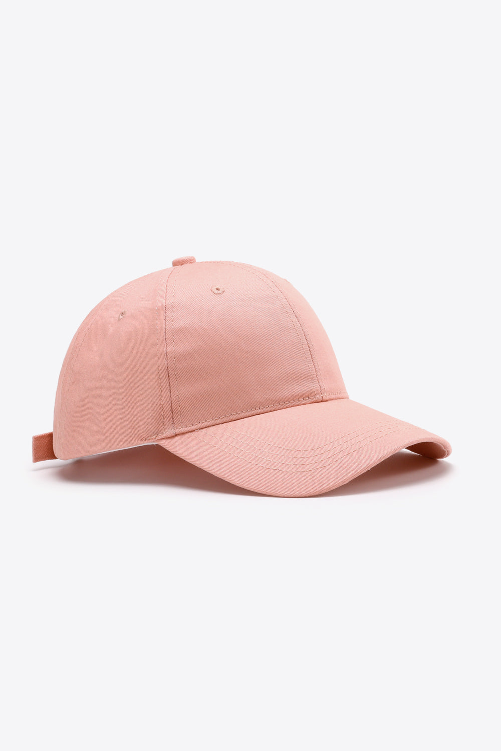 Plain Adjustable Cotton Baseball Cap Blush Pink One Size