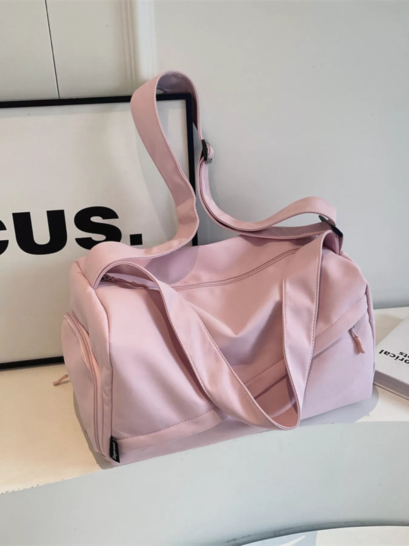 women's adjustable strap solid color travel bag - extra view