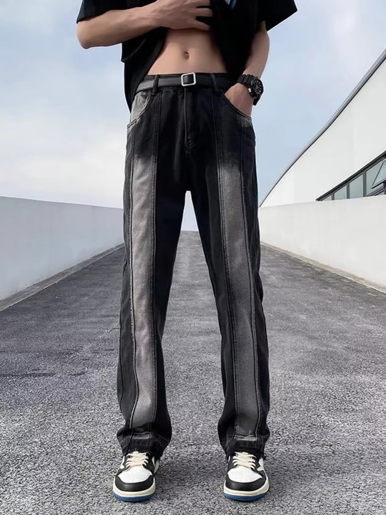 men's men's full size straight leg jeans plus size - product showcase