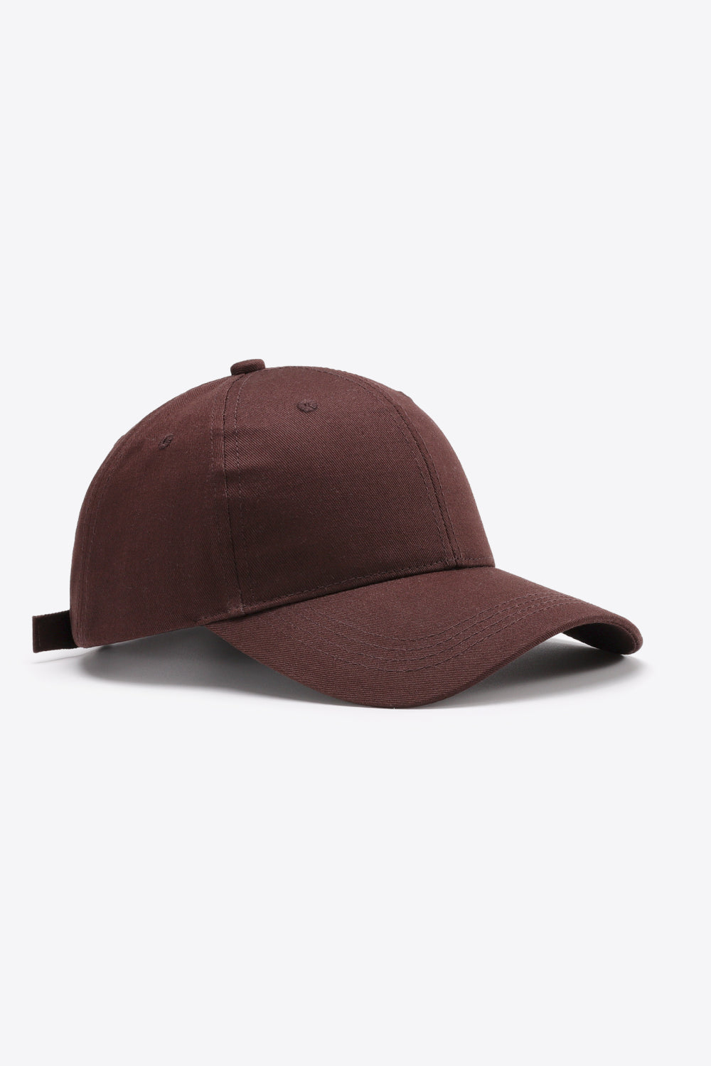 Plain Adjustable Cotton Baseball Cap Brown One Size