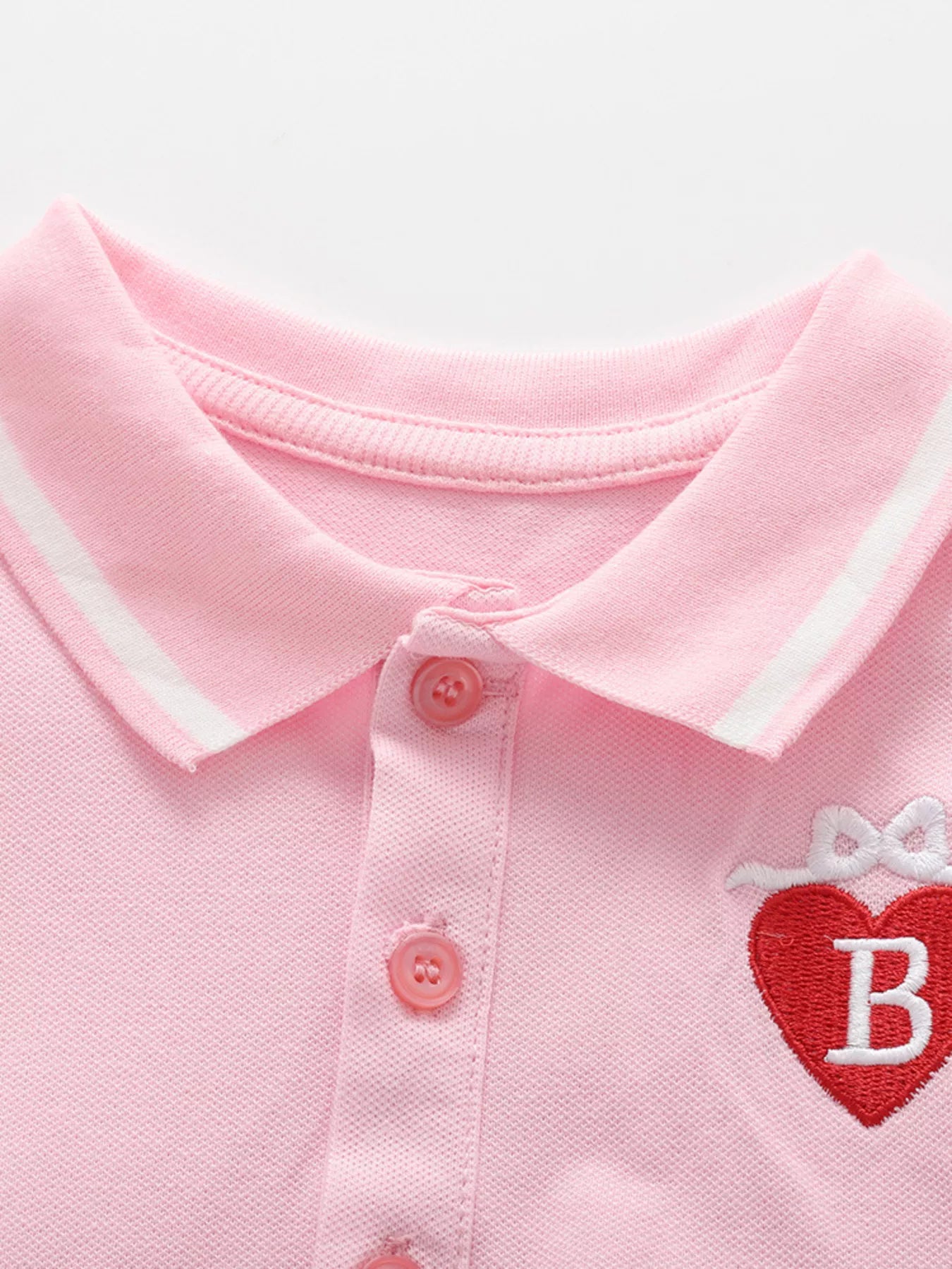 women's children's polo collar embroidered heart dress - lifestyle shot