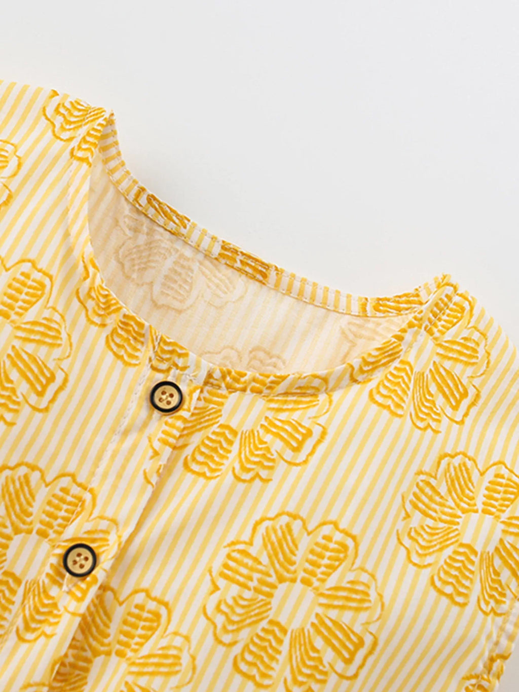women's children's floral print button-front casual dress - lifestyle shot