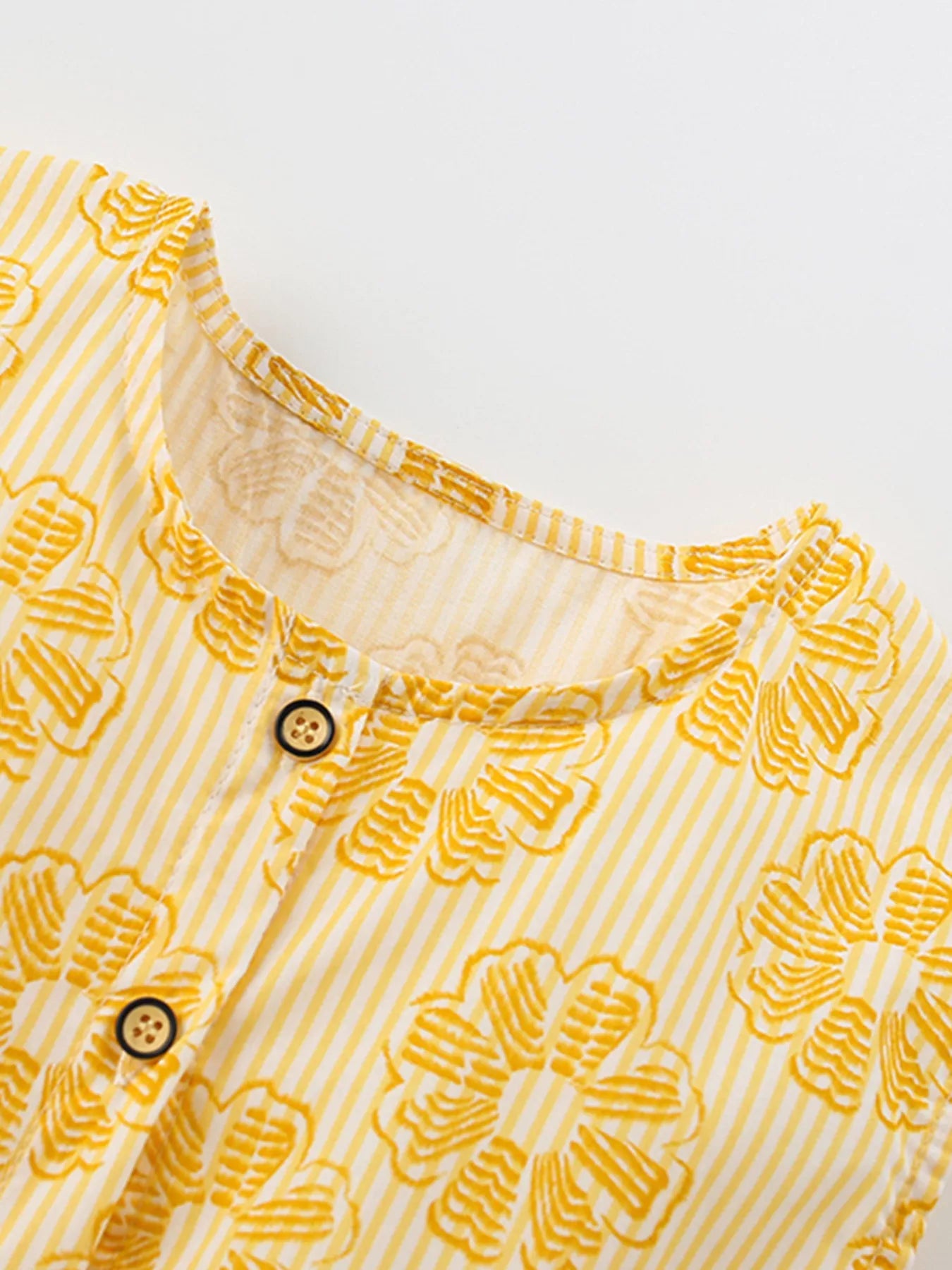 women's children's floral print button-front casual dress - lifestyle shot
