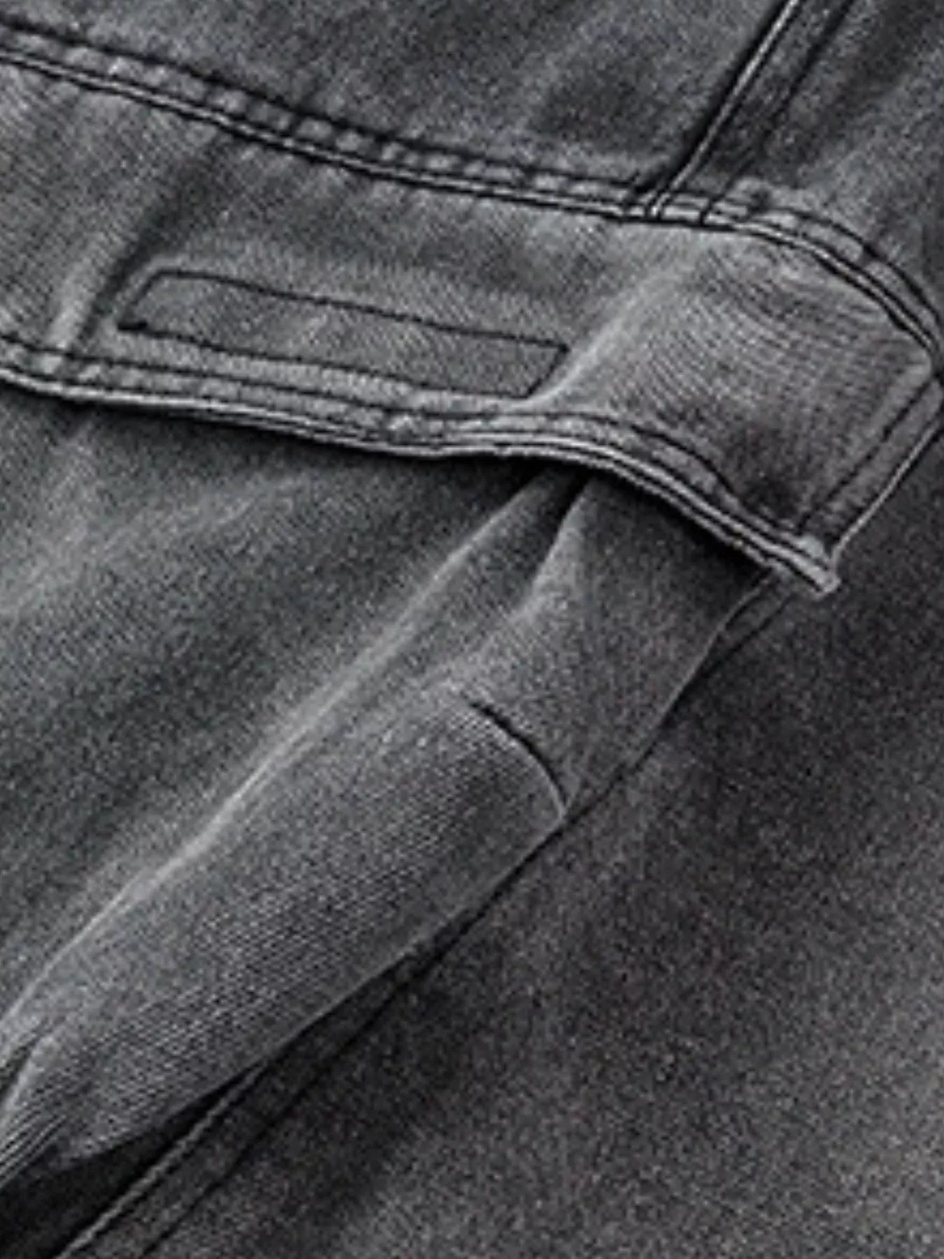 men's men's vintage wash cargo demin shorts - additional image