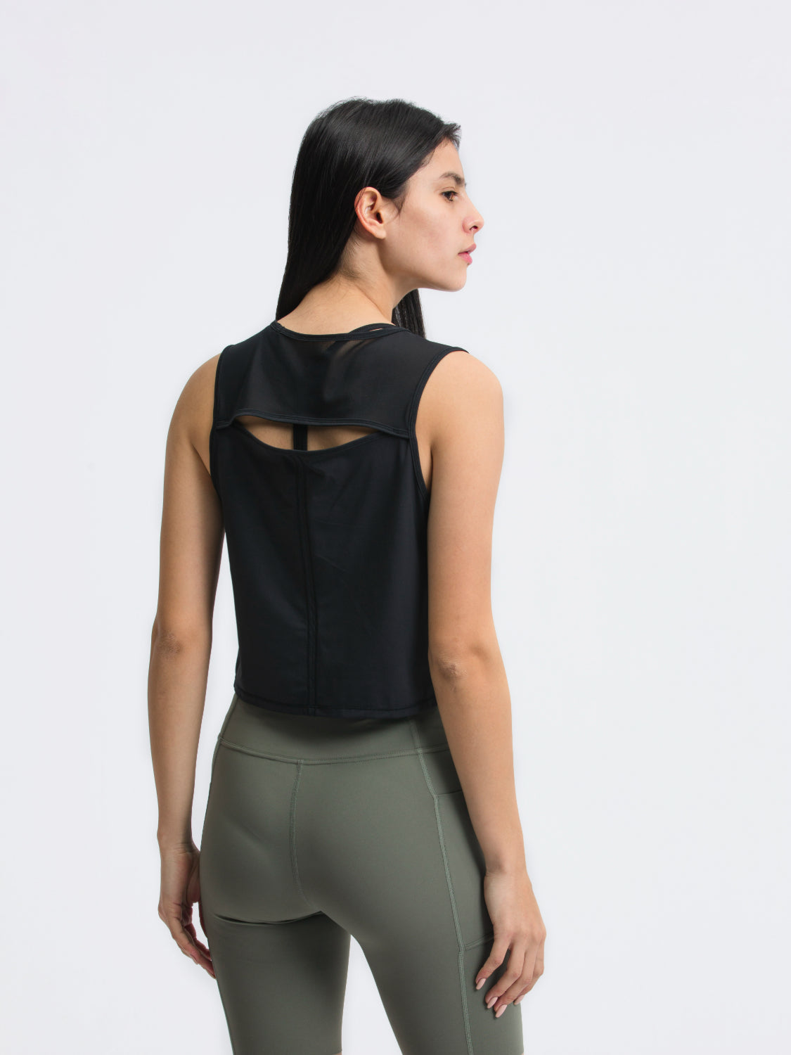 Millennia Round Neck Cropped Active Tank