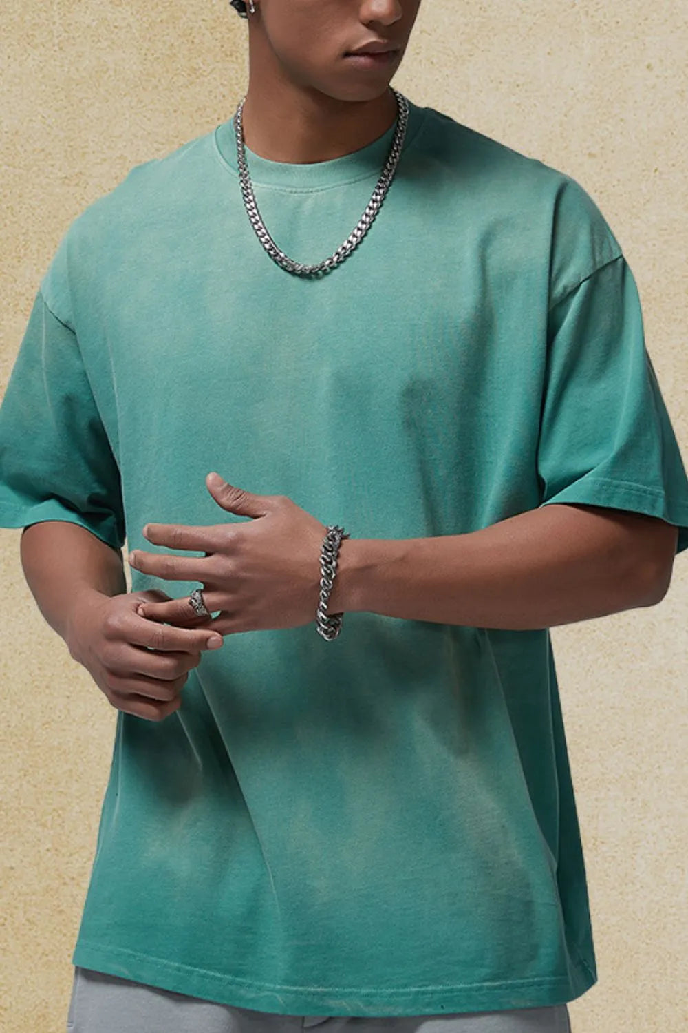 men's round neck half sleeve t-shirt men’s casual tee