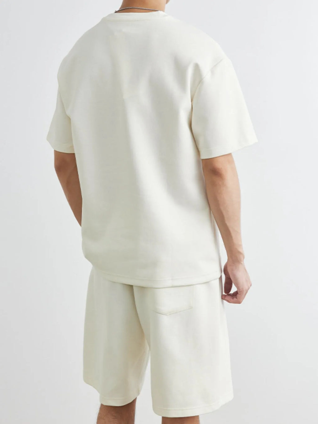 men's men's plus size round neck short sleeve top and shorts set - additional image