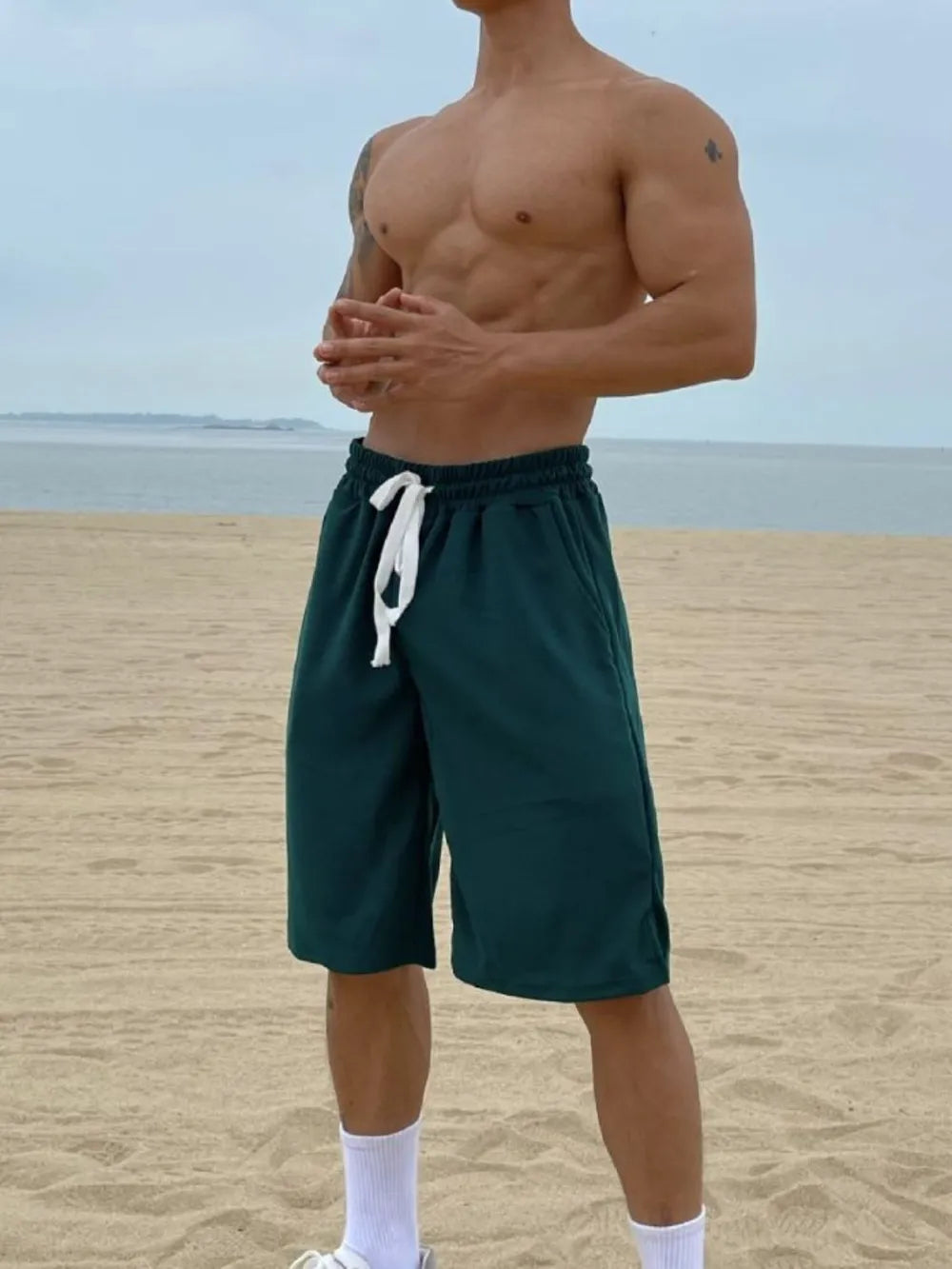men's plus size drawstring shorts with pockets — men’s shorts view