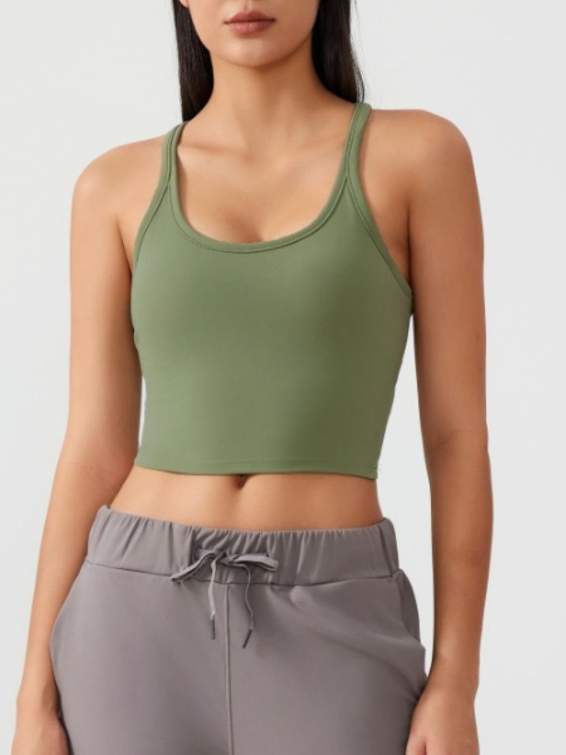 Millennia Scoop Neck Active Tank with Detachable Chest Pads