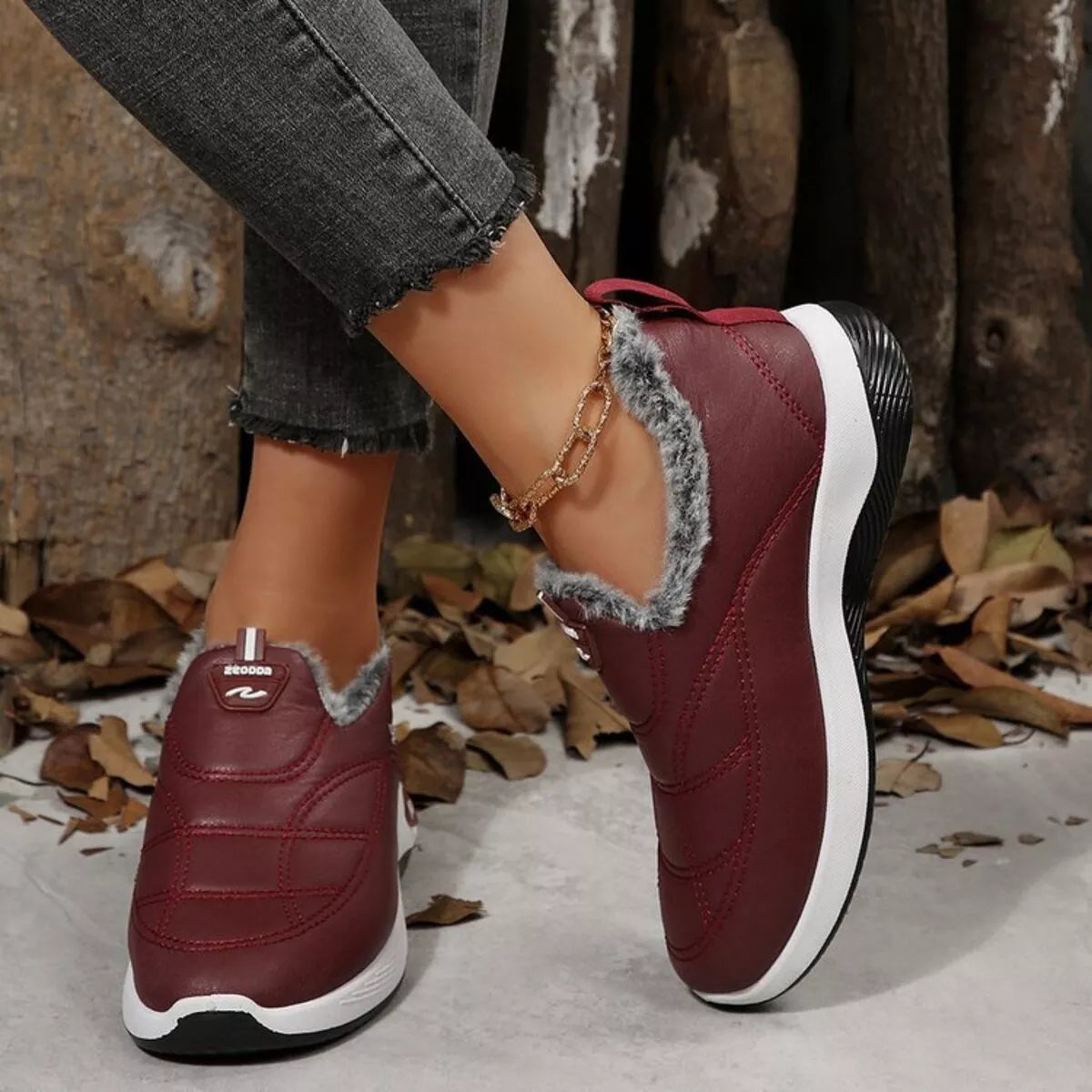 women's plush round toe platform shoes - product detail