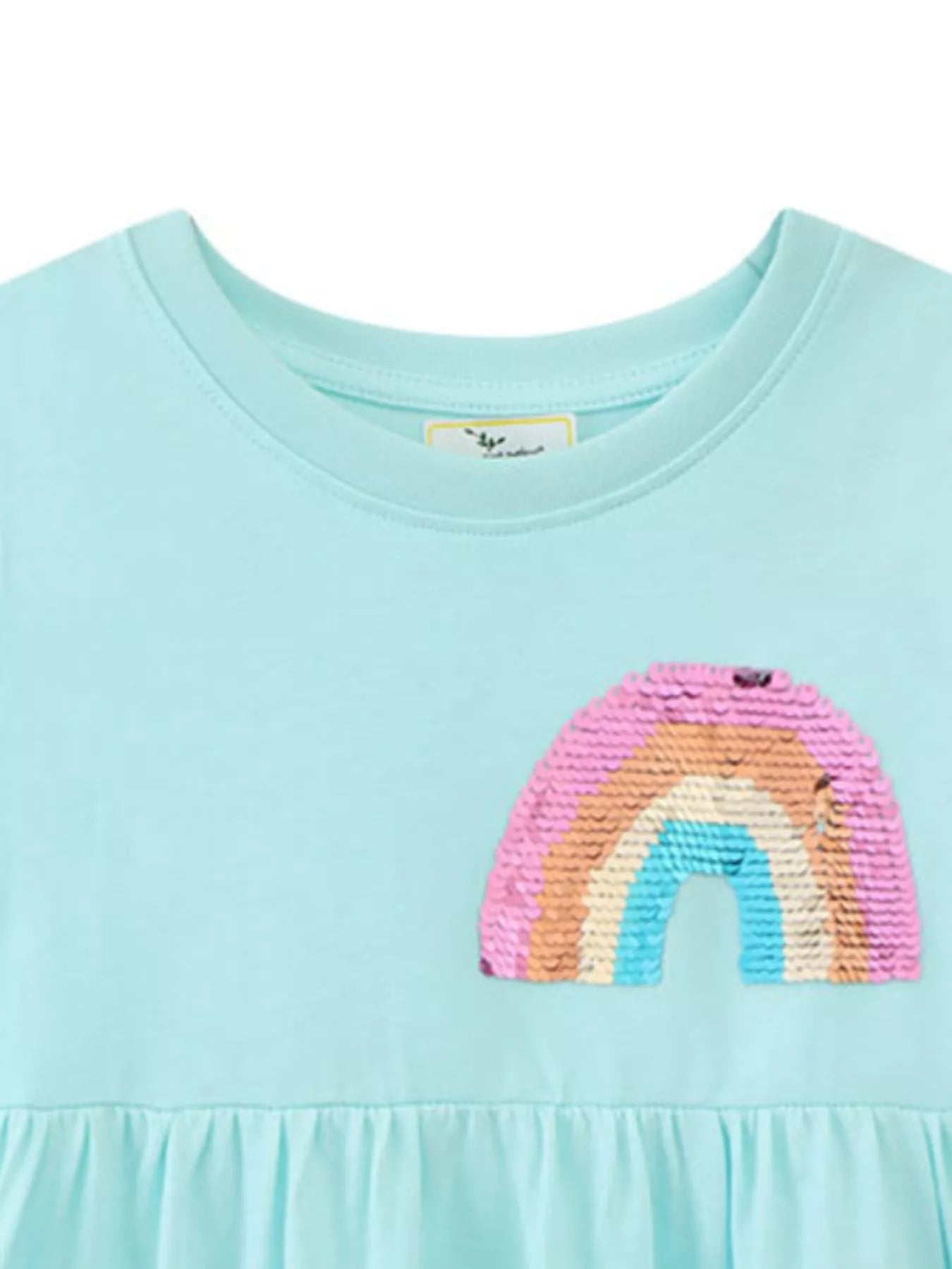 women's children's sequin rainbow casual dress - additional angle