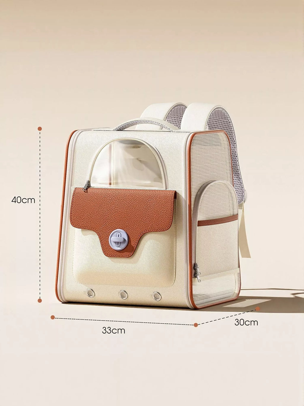 portable breathable pet carrier backpack - close-up detail