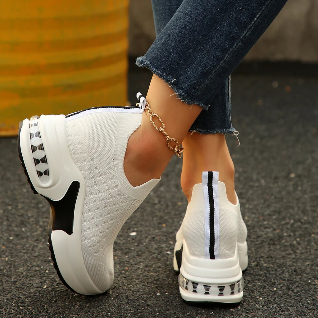 women's breathable mesh platform sneakers - product detail