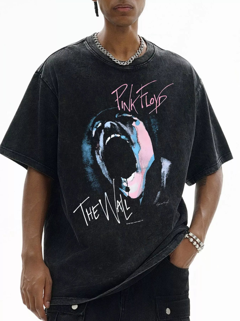 men's men's graphic short sleeve oversized washed t-shirt - product showcase