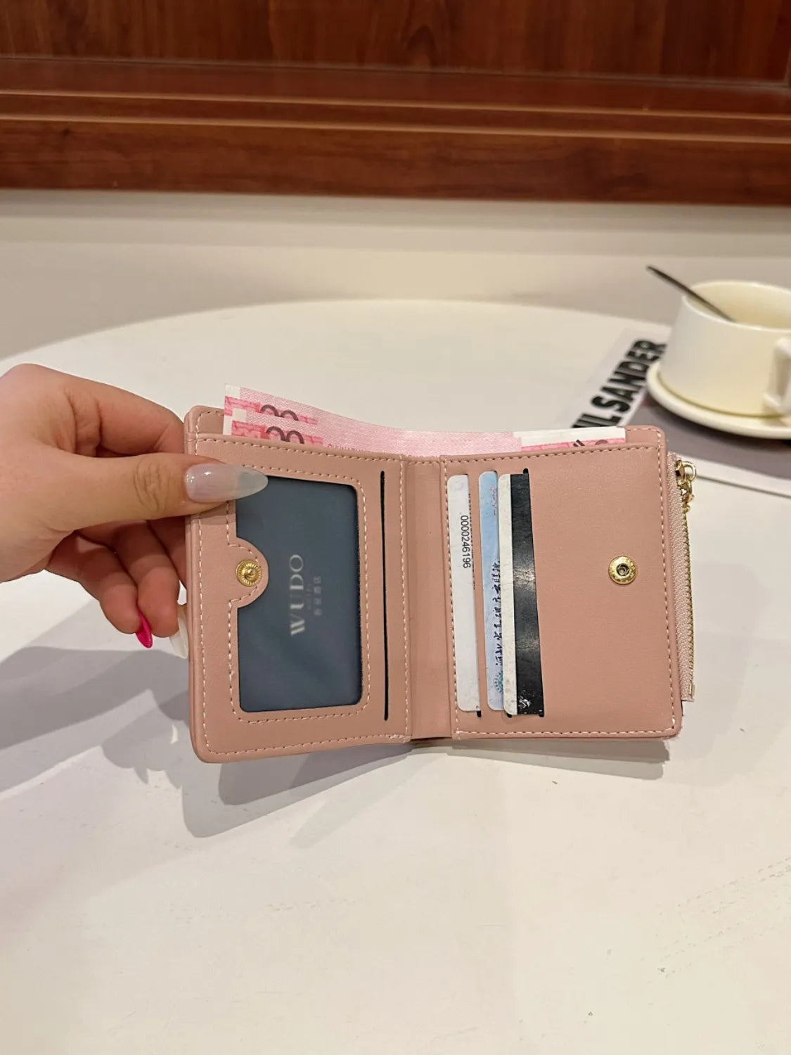 PU Leather Color Block Wallet
