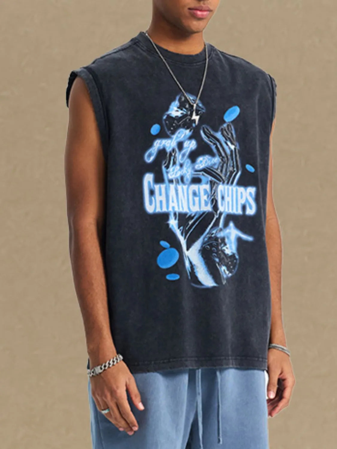 Men's Graphic Round Neck Tank