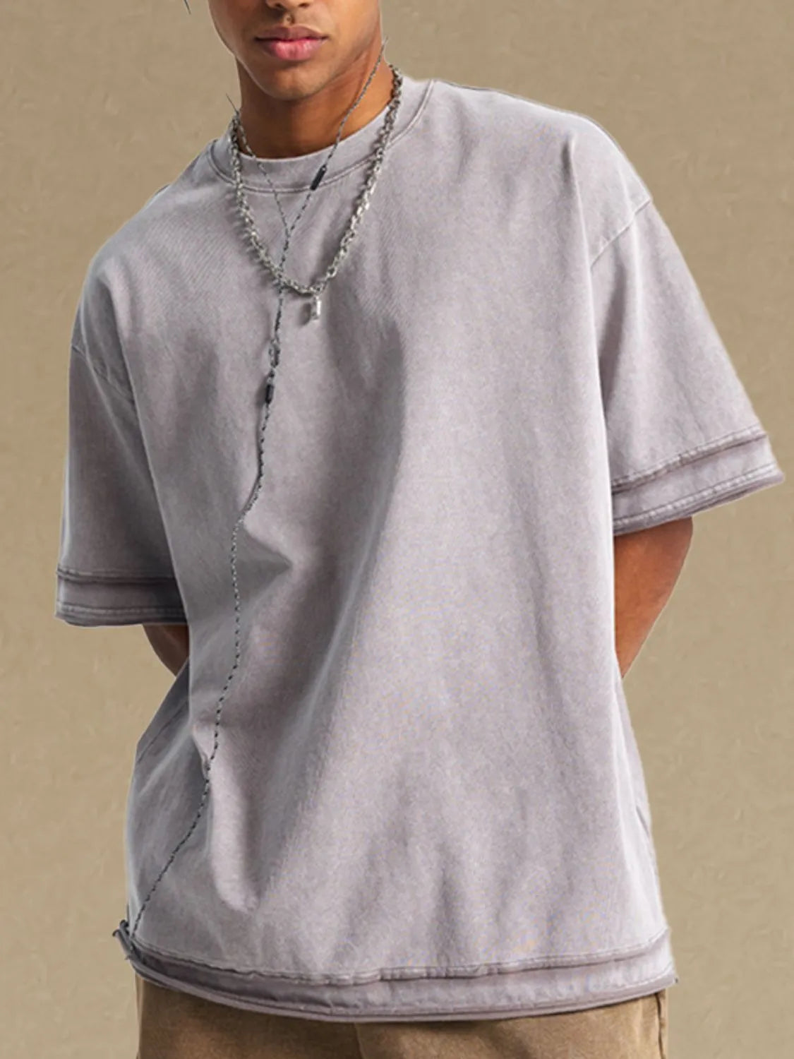 Men's Round Neck Half Sleeve T-Shirt Gray