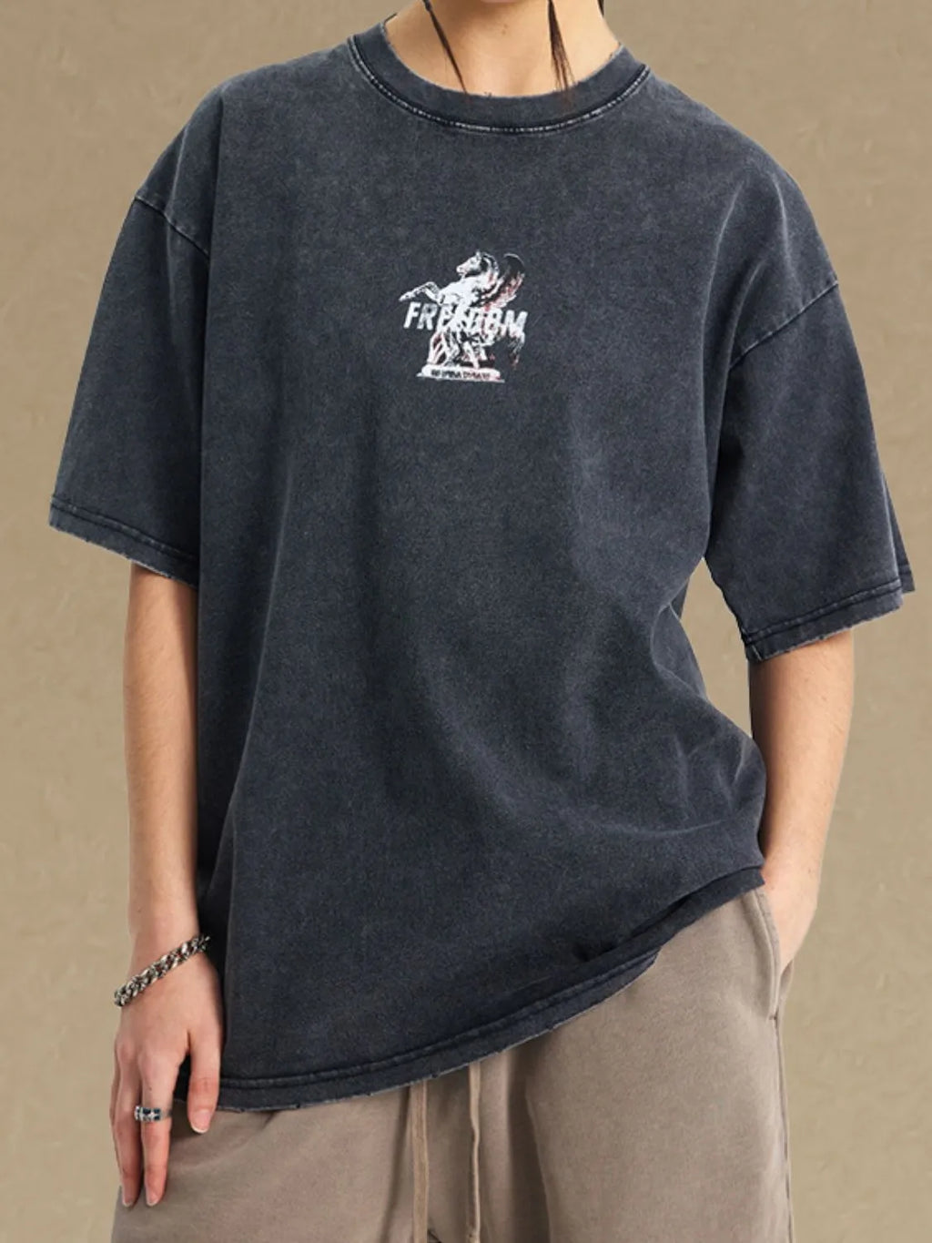 Men's Graphic Round Neck Half Sleeve T-Shirt