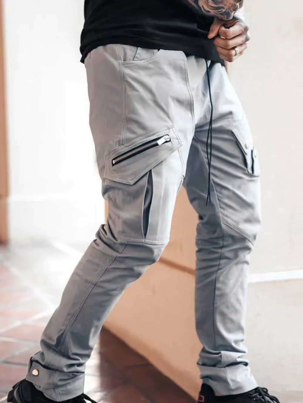Men's Plus Size Slim Fit Pants Gray