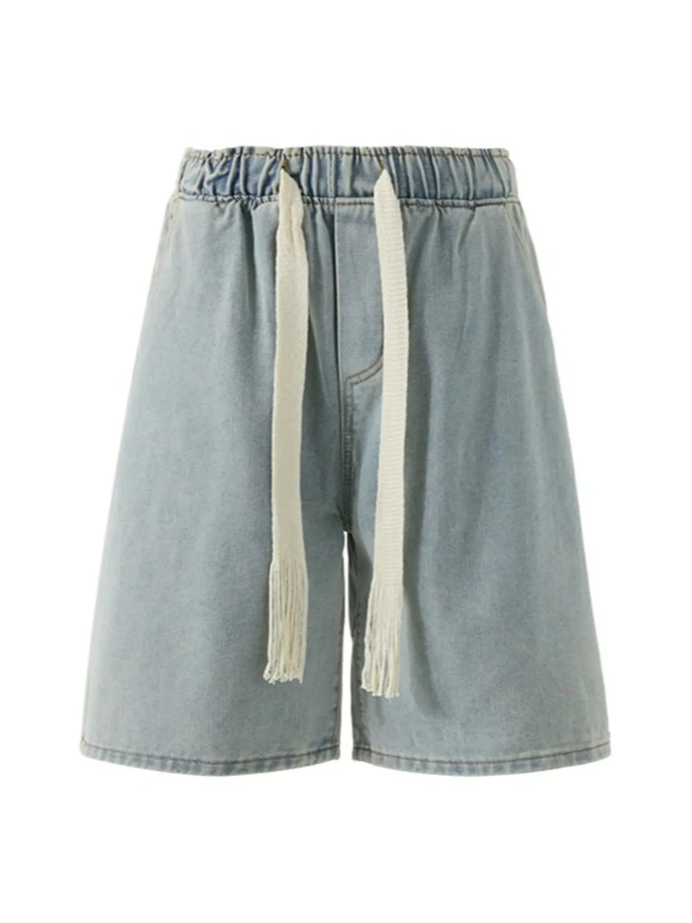 men's men's plus size loose fit wash denim shorts - additional image