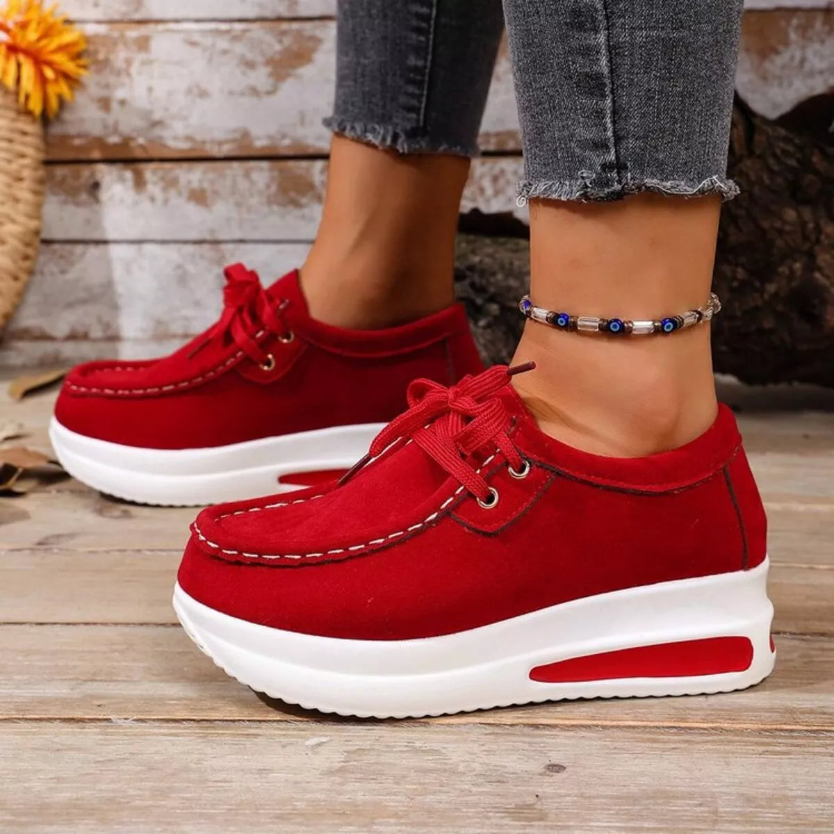 women's round toe platform sneakers - additional image