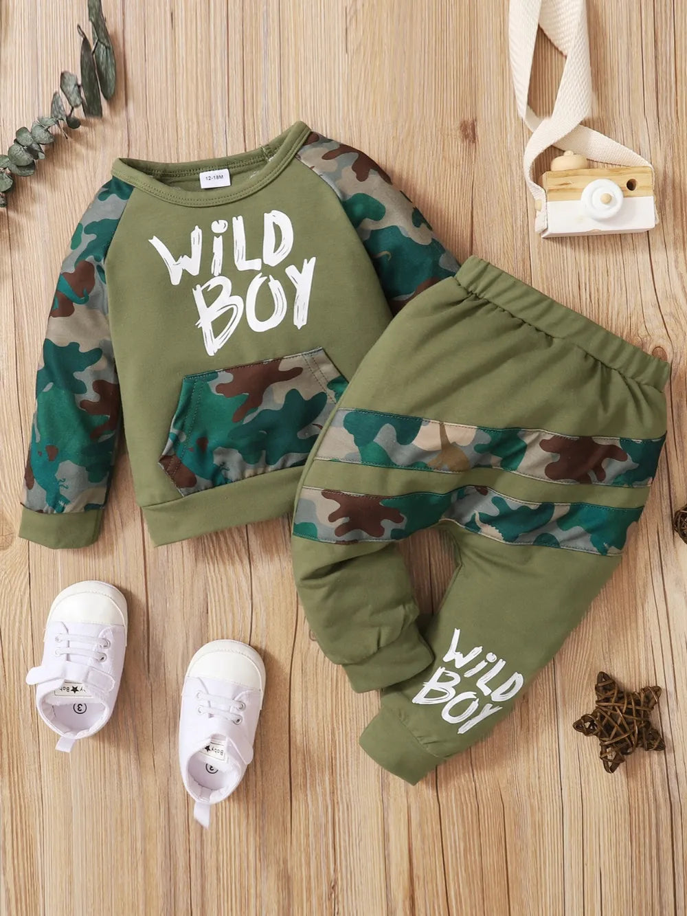 children's camouflage top and pants set — stylish clothing for kids