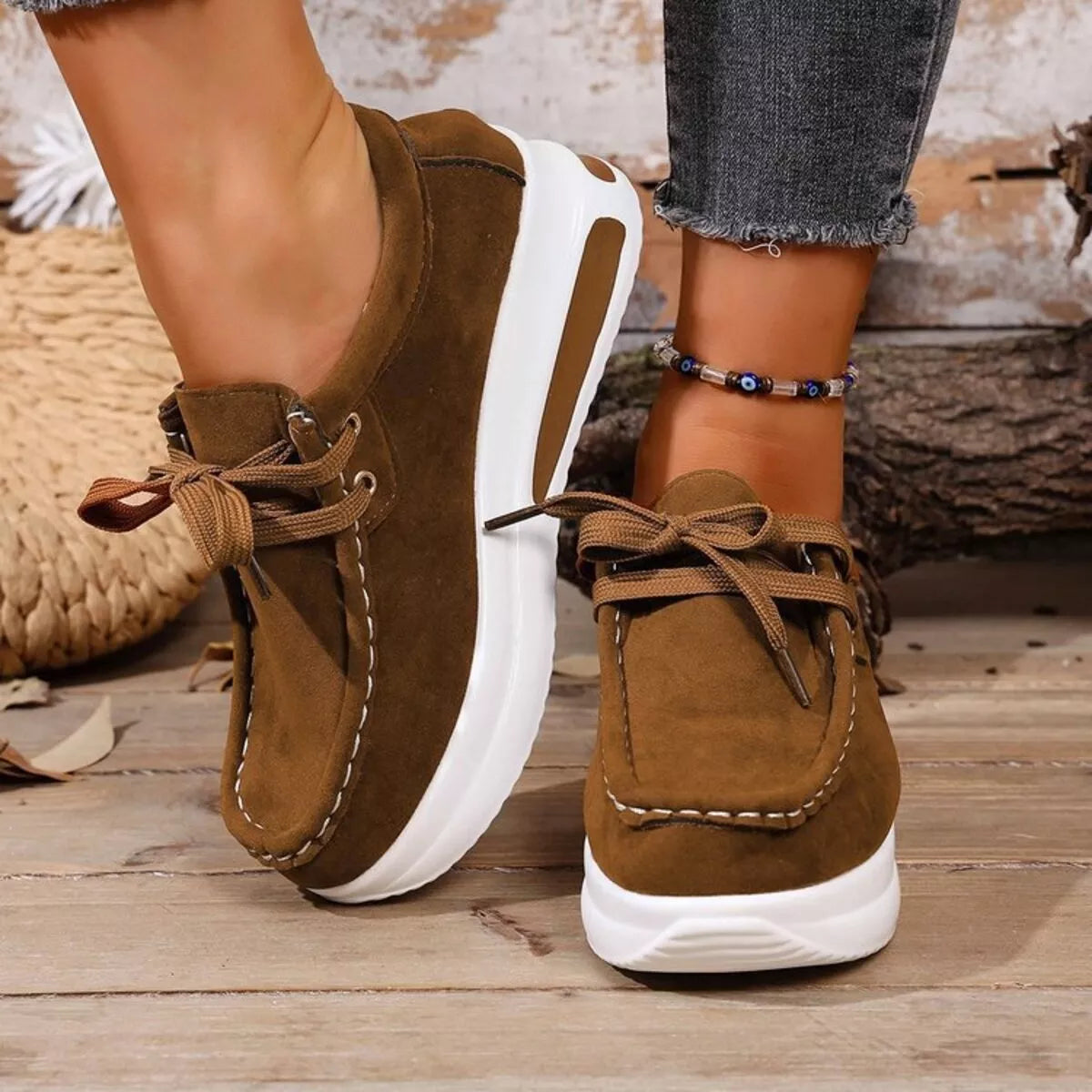 women's round toe platform sneakers - extra view