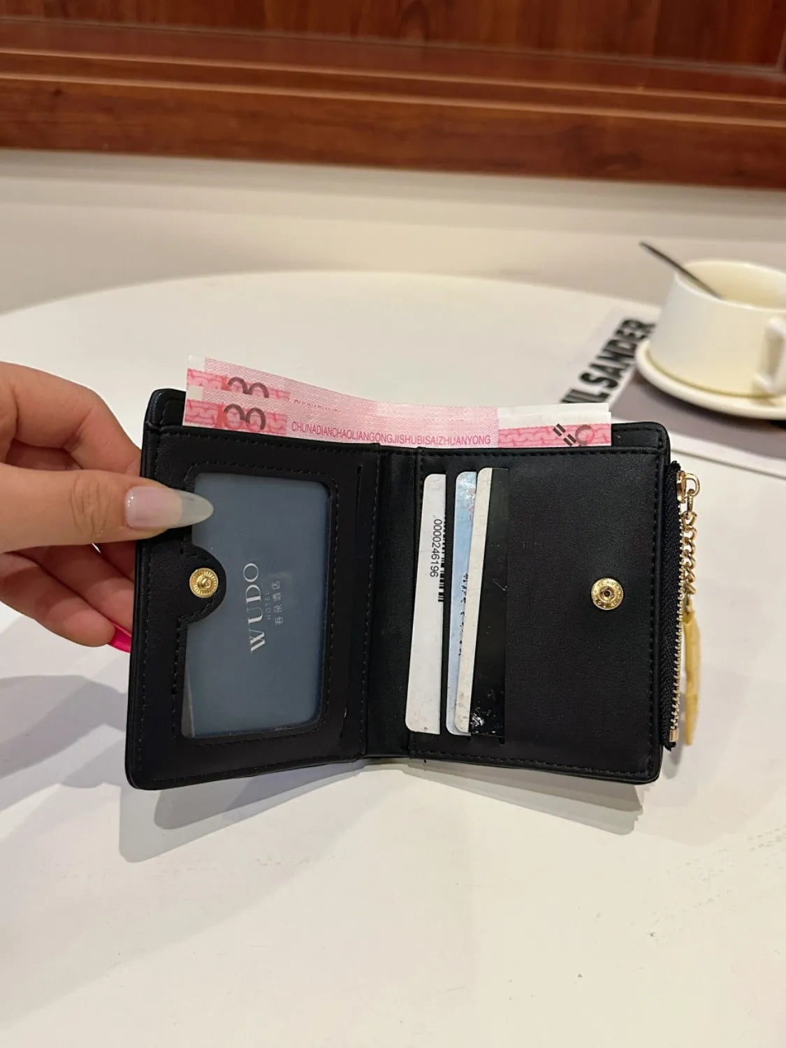 PU Leather Color Block Wallet