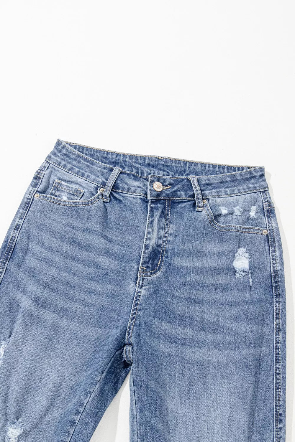 women's distressed flare jeans - extra view