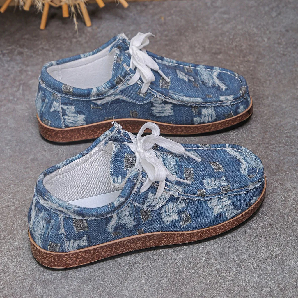 women's lace up platform sneakers - close-up detail
