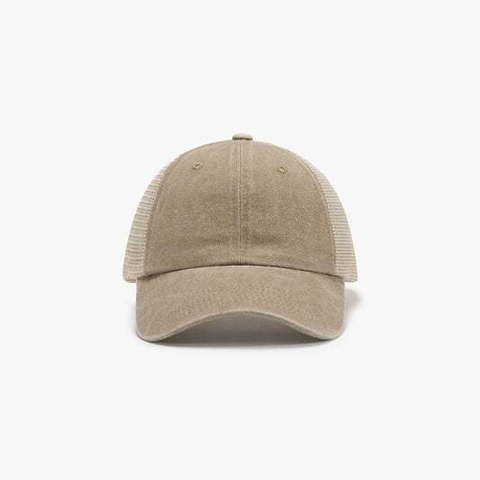 Breathable Mesh Adjustable Baseball Cap Tan One Size